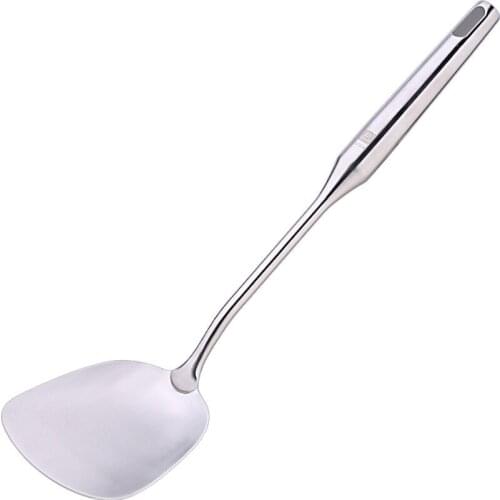 304 Stainless Steel Kitchenware Spatula Thickened Stir Fry Shovel Cooking Spatula Insulated Long Handle Kitchen Cooking Utensil