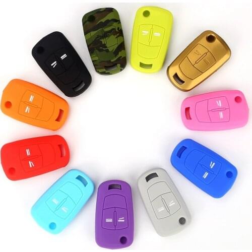Hot silicone car key cover case shell fob Opel Corsa Astra Vectra Signum 2 Buttons remote key shell