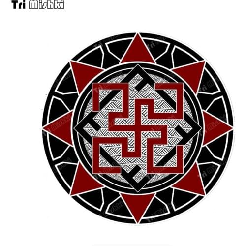 Tri mishki WCS1046 Valkyrie symbol ancient Slavic Car Sticker PVC Decals Accessories Sticker on Car Laptop Luggage