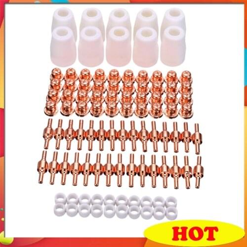 100Pcs PT-31 LG-40 consumables Air Plasma Cutter Cutting Nozzles Electrode Tip Torch Consumable Kits 40A Fit For LGK-40 CUT-40