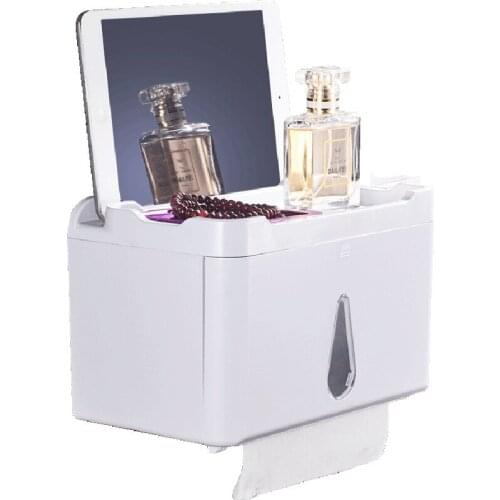 Mobile Phone Rack Paper Towel Box Waterproof Toilet Paper Holder Mobile Phone Storage Shelf with Ashtray Wall Mounted Rack New