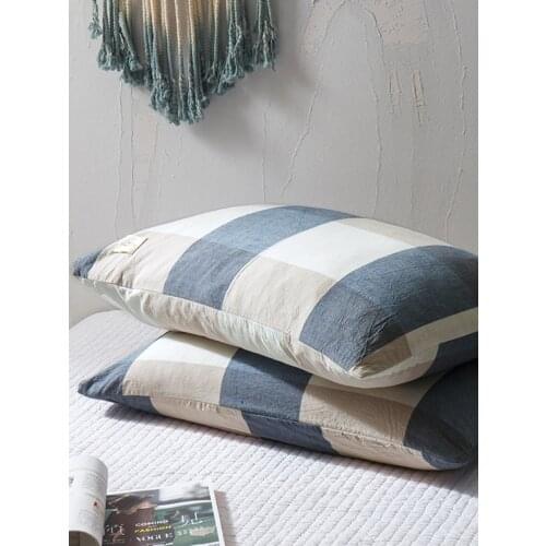 100% Cotton Pillowcase Simple Modern Pillow Case for Bed Throw Comfortable Solid Color Pillow Covers 48x74cm 2pcs A Lot