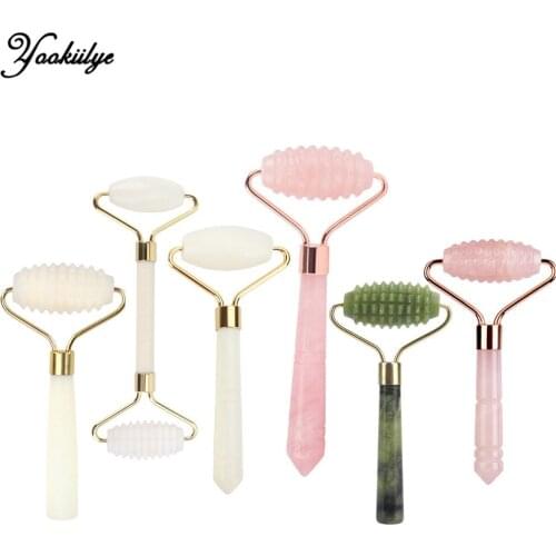 1pc Natural Jade Facial Roller Aging Wrinkles Face Lift Jade Roller Face Massager Natural Jade Stone Eyes Massager Skin Care