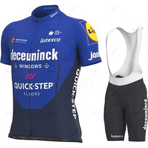 New 2021 QUICK STEP Cycling Team Jersey 19D Bike Shorts Set Ropa Ciclismo MenS MTB Summer Bicycling Maillot Bottom Clothing