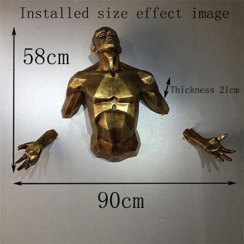 Antique New modern character sculpture angel man wall hanging figurine home decoration handicraft European retro wall sculpture