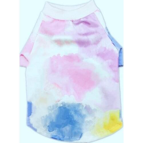 New Pet Dog Summer Tshirt Fashion Watercolor Dog Vest Cool Design French Bulldog Clothes Schnauzer Clothing PDC0072