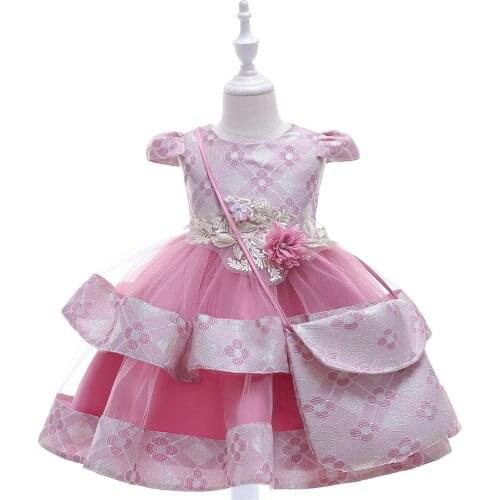 Dress for girls girls applique printed net gauze send bag 2-piece dress fancy dress for girls childrens dresses girls clothes