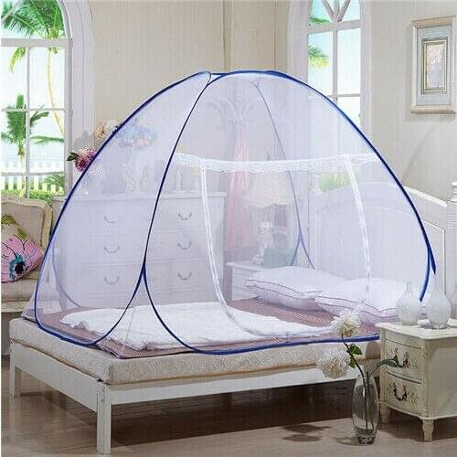 Pop Up Camping Tent Bed Canopy Mosquito Net Full Queen King Size Netting Bedding