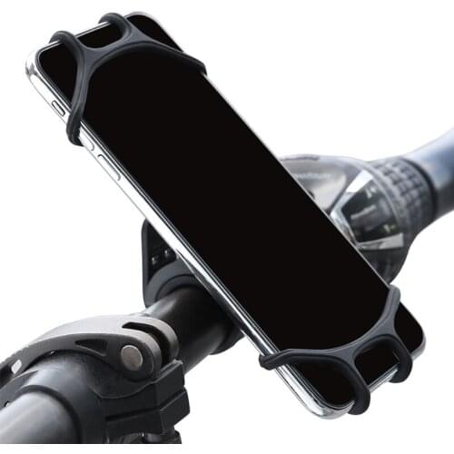 N0HF Bicycle Phone Silicone Mount Holder Universal Bike Handlebar Bracket 360 Rotation Stand