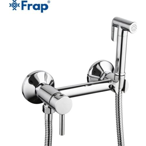 Frap new 1Set Solid Brass Tube Cold and Hot Water Shower Mixer with Bidet Shower Head Single Handle Tap Crane 7503