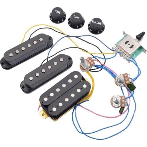 ST Electric Guitar Pickup Wiring Harness Prewired 5-Way Switch 2T1V Control SSH Pickup