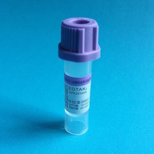 Sterile Micro Blood Collection Tube With EDTAK2 Purple Cap Disposable Anticoagulation Tube For Child 0.5ml 100 / PK