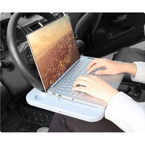ABS Car Steering Wheel Table Laptop Desk Universal Travel Car Table Portable Eat Work Drinking Seat Tray Car Bottle Cup Holder