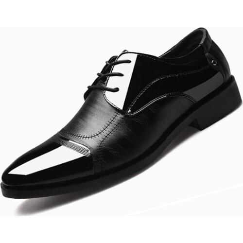 Pointed Toe Large Size 48 Mens Formal Shoes Casual Black Soft Bottom Mens Business Dress Shoes Comfortable Mens Leather Shoes