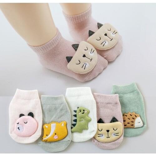 Spring and Summer New Children Socks Cartoon Animal Accessories Baby Socks Dispensing Non-slip Baby Socks Newborn Cotton Socks