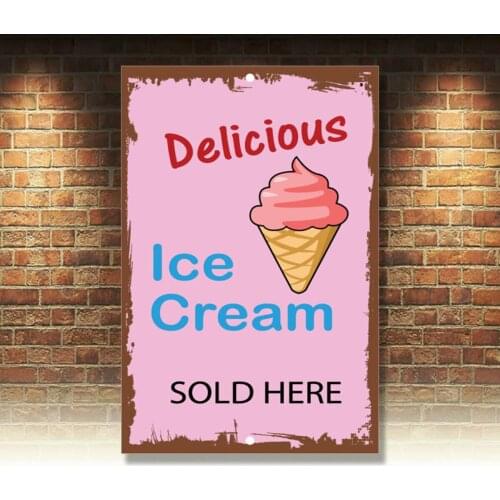 Delicious Ice Cream Sold Here Novelty Funny Metal Sign 8 in x 12 in