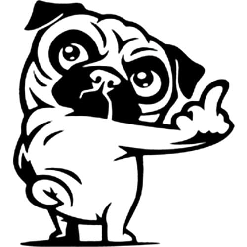 JuYouHui Exterior Accessories Decal Creative Pug Reflective Funny Vinyl Car Stickers Waterproof Car Window Decals KK