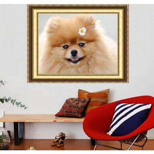 Needlework Christmas Decoration Diamond Embroidery Patchwork Diy Diamond Sticker Square DIY Diamond Painting Dog Lovely