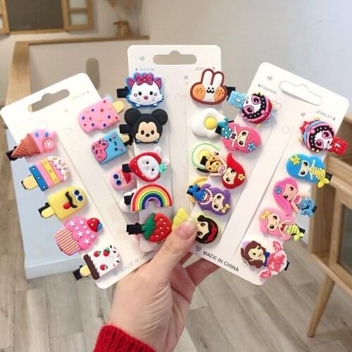 Hair Pins For Children Girls Cute Princess Girl Child Hairpin Girl Headdress Side Clip Baby Glitter Rainbow Clip Felt Bunnies