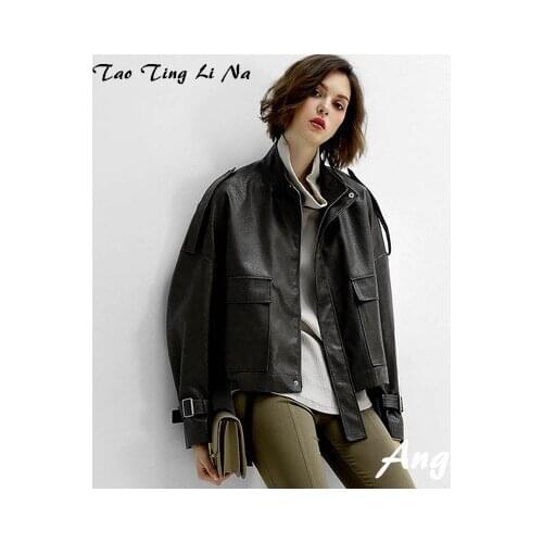 2020 Women Spring Genuine Real Sheep Leather Jacket W6