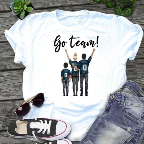 Women Holiday New Trend Graphic Family Love Mom Mother Cartoon Print Short Sleeve Kawaii Female Clothes Tops Tees Tshirt T-Shirt