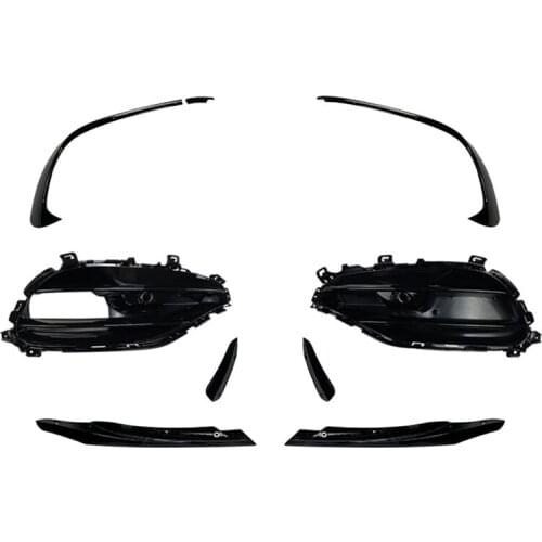 1SET Front Bumper Side Splitter Spoiler FogLight Trim Grills Frame for Mercedes-Benz A-Class W176 A200 AMG A45 2016-2018