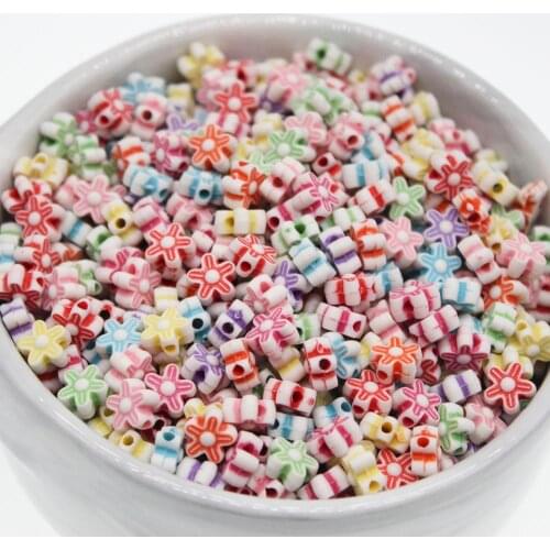 200Pcs 9mm Acrylic beads mixed colour plum blossom beads For Making jewelry&DIY