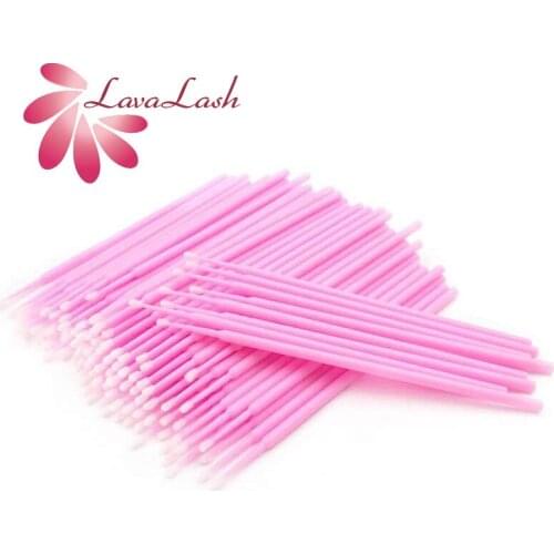 200 pcs/lot Mascara Brush Pink Micro stick Eyelash extension Makeup brush Clean Remove Swab Brush Eyelash Shop Wholesale Korea
