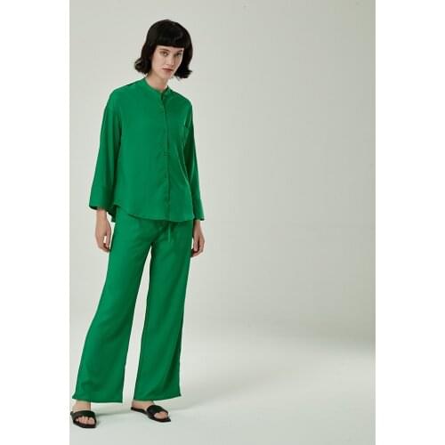 2021 Two Piece Set Women Flowing Shirt & Pants Elastic waist Chic Fashion Casual Cozy Women Outfits Pants Sets Summer