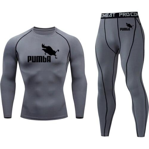 2021 Mens Sportswear Man Running Tights Clothing Rashgard Male Compression Gym Clothing Running T-Shirt MMA Clothing Kit