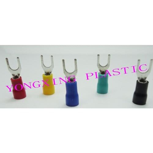 250pcs/lot SV5.5-5 insulated terminal block 12-10AWG 4-6mm2 cable red yellow blue green black five color mixed