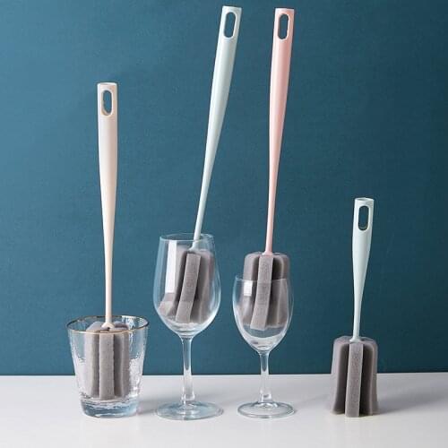 35CM Long Handle Cup Brush Soft Sponge Bottle Brush Wine Glass Washing Cleaning Baby Bottle Cleaners Kitchen Cleaning Utensils