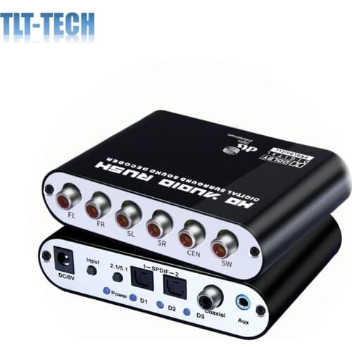 5.1 CH audio decoder SPDIF Coaxial to RCA DTS AC3 Optical digital Amplifier Analog Converte amplifier HD Audio Rush