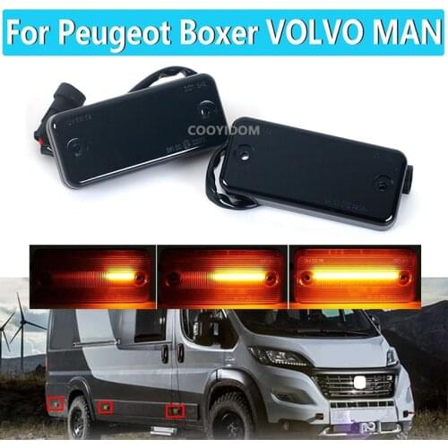 6/2PCS For Peugeot Boxer VOLVO MAN Dynamic LED Side Marker Lights Flowing Turn Signal Light Side Repeater Lamp For Citroen Relay