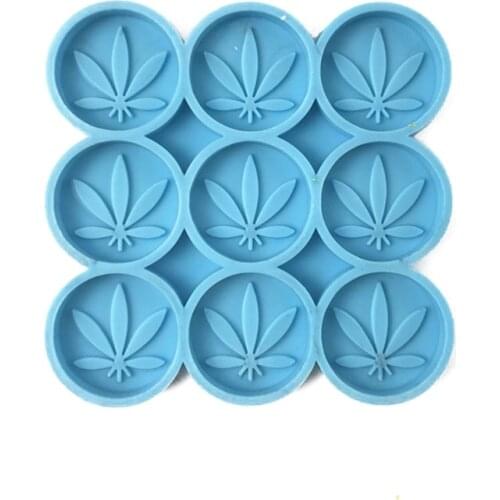 9-Cavities Leaf Checkers Epoxy Resin Mold DIY Crafts Jewelry Casting Mold Pendant Decoration Silicone Mould
