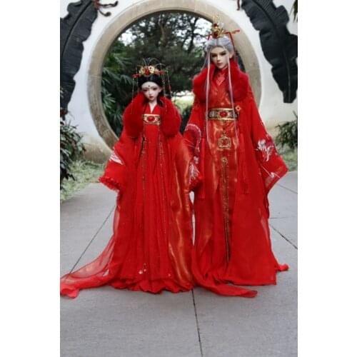 1/3 BJD Clothes Accessories Ancient Costum Red Hanfu & Fairy Dress For BJD/SD SD17 ID72 80cm Strong Uncle or Big Girl Doll A0788