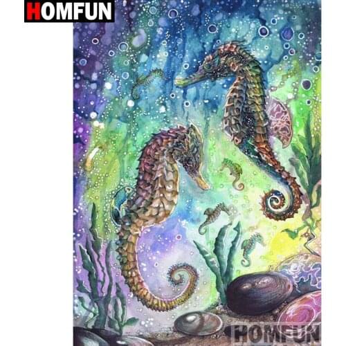 HOMFUN Full Square/Round Drill 5D DIY Diamond Painting "Animal hippocampus" Embroidery Cross Stitch 5D Home Decor A17993