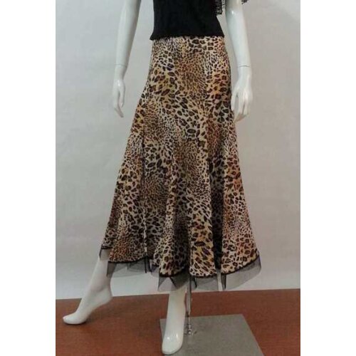Ballroom dance, modern dance, printed color eight pieces, skirt width, fish bone edge, big modern practice skirt S12054