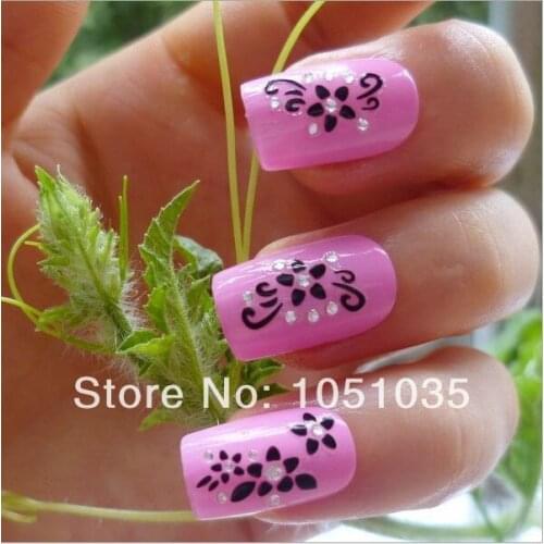 Free shipping 3d nail art decals 3d nail sticker Nail Art Decoration with individua package 90 pcs/lot