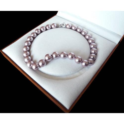 Free >>>>>latest popular style AAA+ 6-16mm round luxury LAVENDER PURPLE shell pearl necklace