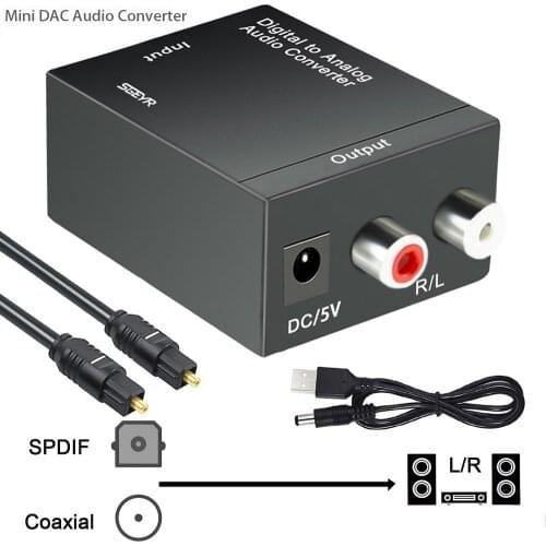 SGEYR Digital Optical Coaxial Toslink Signal To Analog Audio Converter Adapter RCA Digital To Analog Audio Converter Adapter