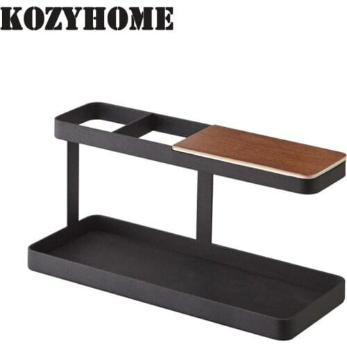 Wooden Storage Tray Bedside Table Storage Rack Phone Key Jewelry Holder Desktop Organizer Storage Container