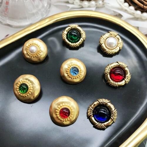 DIY Buttons On Shirt Round Textured Cute Accessories Retro Jewelry