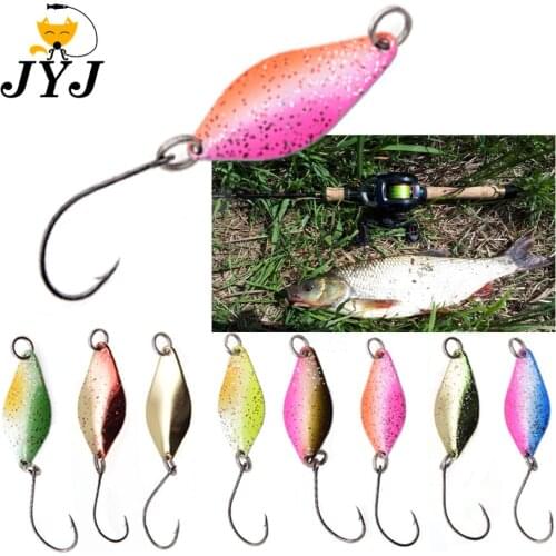 JYJ-8pcs colorful 2.7g single hook hard baits spoon metal lure fishing tackle, walleye spoon baits spoon jig baits
