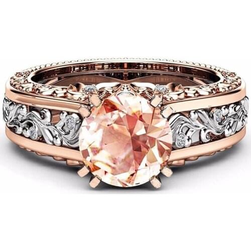 RBNYD New Fashion Ladies Crystal Ring Zircon Europe and America Fashion Accessories Ladies Wedding Engagement Christmas Gift