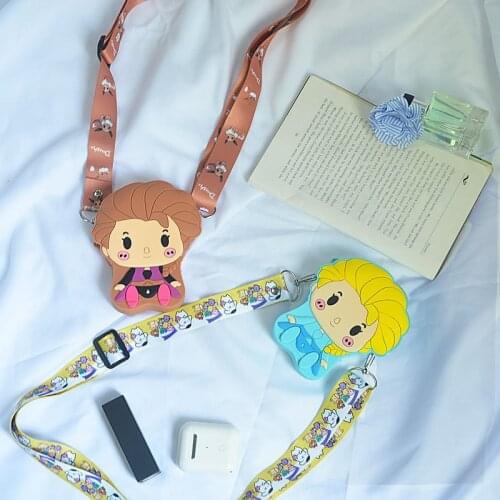 Disney New Frozen Anna Elsa Princess Purse Coin bag shoulder girl packet gift bag Silicone bag Messenger round bag kid gift