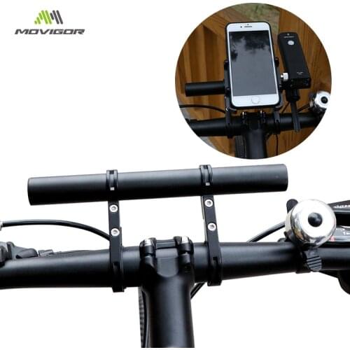 MOVIGOR 2 Style Bicycle Handlebar Extended Bracket Headlight Mount Bar 10cm/20cm Computer Holder Alloy/Carbon Fiber Support Rack
