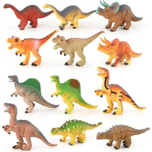 12pcs/set Mini Animals Dinosaur Simulation Toy Jurassic Play Dinosaur Model Action Figures Classic Ancient Collection For Boys