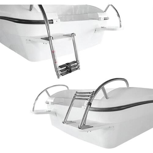 Marine Launch Ladder Stainless Steel 3 Step Telescoping Folding Ladder Platform Boarding Swim Step Boat Yacht Accessories