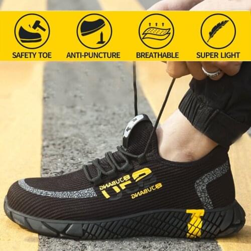 Working Shoes Men Steel Toe Anti-Smashing Puncture Proof Soft Light Breathable Comfortable Indestructible security shoes